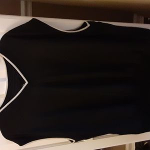 Wedge black polyester Vneck Golf rain vest cream trim pullover size XXL EUC…